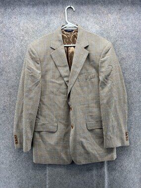 Brooks Brothers Blazer Mens Large 41R Brown Check Tweed Sport Coat Jacket Italy